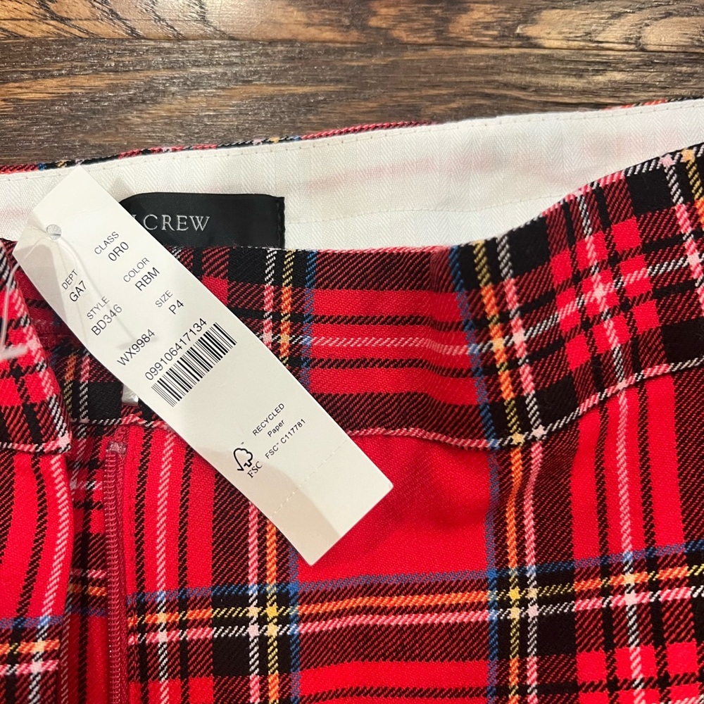 Jcrew red tartan plaid pant - Picture 2 of 3